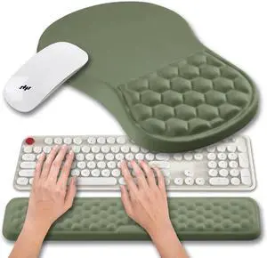 2 in 1 Ergonomic Mouse Pad Wrist Support & Wrist Rest , with Relieve Carpal Tunnel Pain Massage Bulge