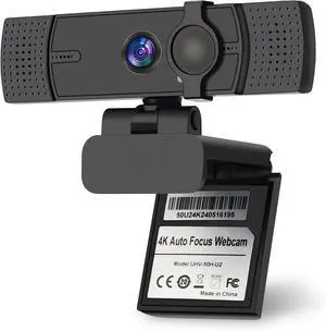 4K Webcam for PC, UHD Video Calling, PDAF AutoFocus, Dual Noise-Canceling Microphones, 70° FOV, 1080P@60FPS