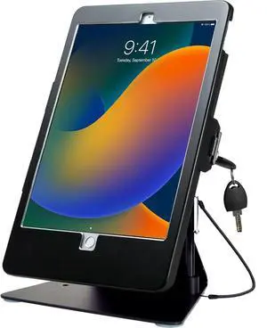 Desktop Anti-Theft Stand  CTA Kiosk Stand with Stylus, Tether, and Aluminum Enclosure (PAD-DASB) - Black