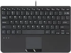 Wired Mini USB Keyboard with Touchpad - X Type Scissor Keys - 11.18x7.17x1.1 Inches - Build-in 2 USB Hubs