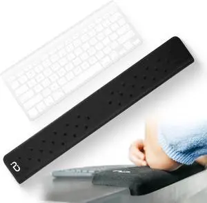 L-Shaped Desk Long Wrist Rest with Comfort Support, Non-Slip, Black