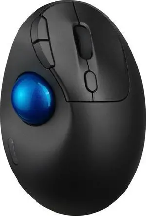 Wireless Trackball Mouse, Bluetooth LE & 2.4GHz Connection, 4 DPI Options, Connect up to 3 Devices , Black-Blue