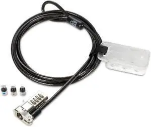 3-in-1 Combination Laptop Lock, Computer Security Locking Cable - Resettable Version (K62316WW), Black