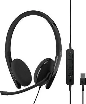 USB II - Wired, Double-Sided, UC Optimized Headset with USB Connectivity - Superior Stereo Sound - Call Control - Black