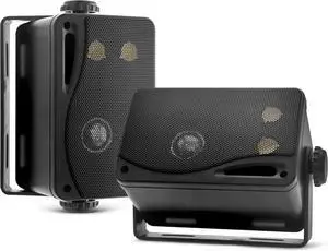 3-way Mini Box Speaker System - 3.5 Inch 200 Watt Waterproof Marine Grade Mount Speakers - (Black) 3-way Mini Box Speaker System - 3.5 Inch 200 Watt Waterproof Marine Grade Mount Speakers - (Black)