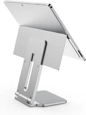 Elevated Stand Adjustable for Surface Stand for Desk, on-Skid Tablet Holder Designed for Surface Pro, Silver