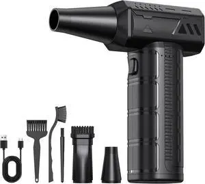 Compressed Air Duster,300000RPM Super Power Cordless Electric Air Duster,3-Gear Adjustable Turbo Fan Duster Blower