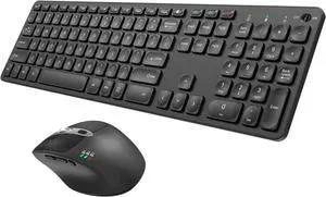 Universal Multi-Device Bluetooth Keyboard and Mouse Full Size Wireless Bluetooth Keyboard and Ergonomic Mouse Set