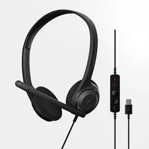 Wired Business Headset - Noise-Canceling Mic, Enhanced Audio Clarity, On-Ear Comfort, Plug-and-Play