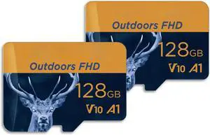 128GB 2-Pack Outdoors FHD microSDXC UHS-I Memory Card (2x128GB) with SD Adapter - Up to 150MB/s