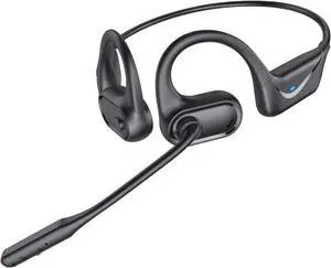 Bluetooth Headset , Open Ear Headphones, Dual Connect Bluetooth 5.4 Headphones with Noise Cancelling & Mute - Black