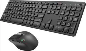 Universal Multi- Full Size Wireless Bluetooth Keyboard , Ergonomic Mouse Set for Windows, iOS, Android, Computer Desktop PC Laptop iPad