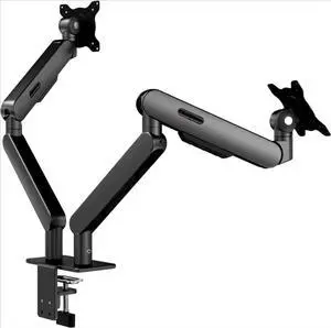 Full Adjustable Monitor Desk Mount Swivel Vesa Bracket with C Clamp, Grommet Mounting Base for 17 to 34 Inch Computer Screens - Each Arm Holds 4.4 to 19.8lbs