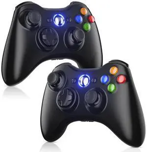 2 Pack Replacement for Xbox 360 Controller, Wireless Controllers Gamepad Upgraded Joystick Compatible Windows 11/10/8/7 PC Controller