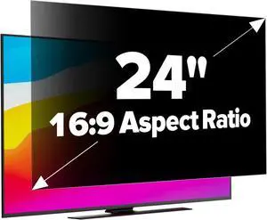 [2-Pack] HD Computer Privacy Screen 24 inch, Upgraded Computer Privacy Screen for 16:9 Widescreen Removable Anti Glare Computer Screen Cover and Blue Light UV-Blocking Screen Privacy Filter