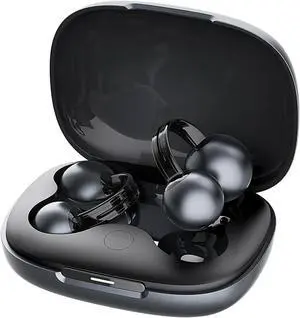 Clip-On Earbuds, 4D Panoramic Sound, Clear Calls, Lightweight, IP54 Water-Resistant Ear Grips for Workout and Daily Use, Gray
