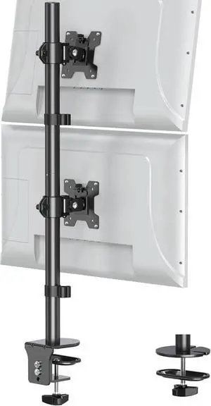 Stacked Monitor Mount for 2 Screen Max 32 inches, Computer Monitor Arm Holds up to 17.6 lbs Each, Height Adjustable, Swivel