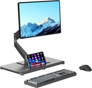 Adjustable Monitor Arm with Gas Spring for 17-32 inch Screens,Freestanding Full Motion Monitor Desk Stand Holds up to 22 lbs.