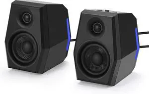 Computer Gaming Speakers with 3 EQ Modes (Game/Movie/Music), Dynamic 3D Surround Sound, 24bit DAC USB/AUX/Bluetooth 5.2, RGB Lighting