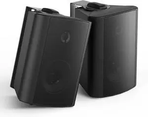 4 Inch Outdoor Bluetooth Speakers Waterproof Wired 200 Watt,Indoor, Patio,Deck Wall Mount Speakers (Black)