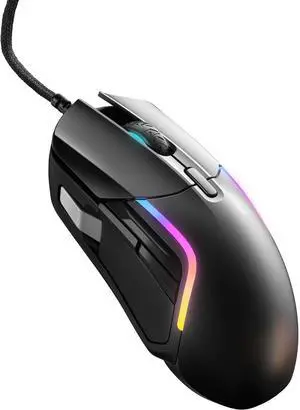 Rival 5 Gaming Mouse with PrismSync RGB Lighting and 9 Programmable Buttons  FPS, MOBA, MMO, Battle Royale  18,000 CPI TrueMove Air Optical Sensor - Black