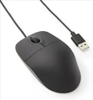 3-Button USB Wired Mouse with Scrolling and Tracking - Standard, Black