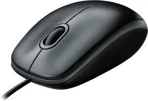 B100 Wired Mouse for Computer and Laptop, USB Corded Mouse, Right or Left Hand Use - Black