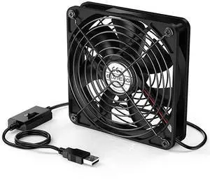FOR120MM Fan with 3 Speed Switch 5V USB Fan Portable 1500 RPM USB Powered Cooling Fan Compatible for Tablet TV Receiver Router DVR Playstation Xbox Computer