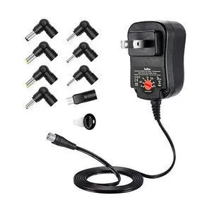 for12W Universal 3V 45V 5V 6V 75V 9V 12V AC DC Adapter Power Supply for Household Electronics Router Speaker Smart Phone Tablet CCTV IP Camera 1A 1000mA Amp Max