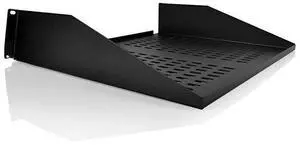 19Inch 2U Server Vented Shelves For Good Air Circulation Cantilever Wall Rack Universal Device Cabinet Shelf Computer Case Mounting Tray Black PLRSTN22U 1 Unit