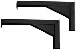 FOR-12quot Black Universal Projector Screen LBrackets Reinforced Single Metal Welded Construction Wall or Ceiling Mount Includes Hooks and Hardware Model ZVMAXLB12B