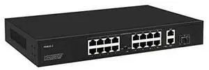 16 Port Plug and Play PoE+ Switch with 2 Gigabit Uplink Ports Up to 30W Per Port Total Budget 250W 803afat Compliant Extend Mode 600ft Rack Mount