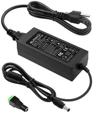 24V DC Power Supply 2A 48W ACDC Adapter 100~240V AC to DC 24 Volt 2 Amp Converter 24 vdc 2000mA 18A 15A 13A 12A with 55mmx 25mm 21mm Plug for LED Strip Light CCTV Camera DC Pump Fan