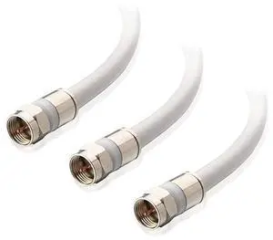 3Pack CL2 inWall Rated cm Quad Shielded Coaxial RG6 Coax in White 6 Feet