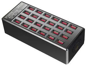 24(20A) Port USB Fast Charging Station,Travel Desktop USB Rapid Charger,Multi Ports Charging Station Organizer Compatible with Smartphones,Tables, and More Devices,fit School,mall,Hotel,Shop