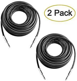 FOR-2Pcs 100 Feet Professional 14quot to 14quot Speaker Cables Pair 100 ft 12 Gauge 14 Male Inch Audio Amplifier Connection Heavy Duty Cord Wire
