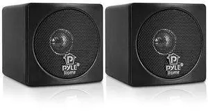 for3 Mini Cube Bookshelf Speakers 100W Small Bookshelf Speakers w 3 Paper Cone Driver 8 Ohm Passive Audio Book Shelf Speaker Pair For Home Theater Stereo Surround Sound  Home PCB3BK Black