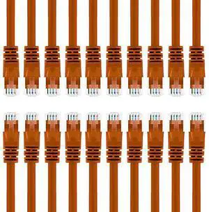 20 Pack Cat 6 Ethernet Cable Cat6 Snagless Patch 5 Feet Computer LAN Network Cord Orange