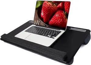27 Large Lap Laptop Desk - Full Mouse Pad Gaming Tray - Portable LapDesk with Mouse Pad & Wrist Rest for Notebook MacBook Tablet Bed Sofa Working Drawing(Black Fit Up to 17.3-in Laptops)