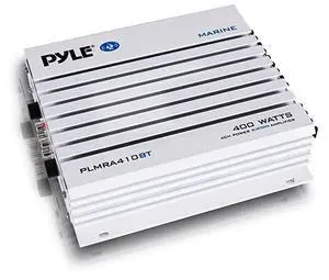 FOR 2.1 Bluetooth Marine Amplifier Receiver - Waterproof 4 Channel Wireless Bridgeable Audio Amp for Stereo Speaker with 400 Watt Power Dual MOSFET Supply, GAIN Level and LED Indicator -  PLMRA410BT