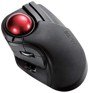 FOR2.4GHz Wireless Finger-operated Large size Trackball Mouse 8-Button Function with Smooth Tracking, Precision Optical Gaming Sensor Palm Rest Attached (M-HT1DRBK)