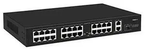 24 Port Plug and Play PoE+ Switch with 2 Gigabit Uplink Ports, Up to 30W Per Port, Total Budget 250W, 803.af/at Compliant, Rack Mount