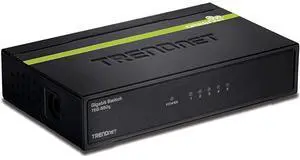 FOR 5-Port Unmanaged Gigabit GREENnet Desktop Metal Switch, Ethernet-Network Switch, 5 x Gigabit Ports, Fanless, 10 Gbps Switching Fabric, Lifetime Protection, Black, TEG-S50g