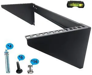 4U Foldable Wall Mount Patch Panel Bracket 19 inch 125 lb Weight Capacity Steel Vertical Mounting Bracket for Network and Data Equipment MFTHVWRF4U