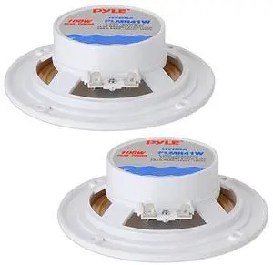 FOR 4 Inch Dual Marine Speakers Waterproof and Weather Resistant Outdoor Audio Stereo Sound System with Polyprone Cone Cloth Surround and Low Profile Design 1 Pair PLMR41W White