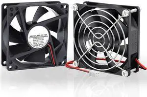 2 Pack 80mm x 25mm Dual Ball Bearings High Speed 4500RPM 12V DC Brushless Cooling Fan 2 Pack 80mm x 25mm Dual Ball Bearings High Speed 4500RPM 12V DC Brushless Cooling Fan