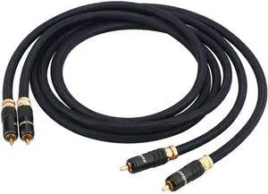 A10 RCA Cable Stereo RCA Cord (4.9 feet) Dual 2 x RCA Male to 2 x RCA Male Audio Cable Shielded Digital & Analogue Suitable (Amplifiers AV Receivers Hi-End) (4.9FT/1.5M)