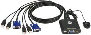 ATEN 2-Port USB KVM with 2 Bonded Cables