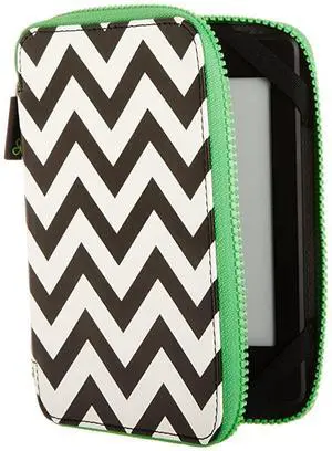 forAce Zip Around Cover BlackWhite Chevron fits Kindle Paperwhite and Touch