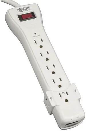 FOR 7 Outlet Surge Protector Power Strip 12ft Long Cord RightAngle Plug FaxModem Protection RJ11 $50000 INSURANCE SUPER6TEL12